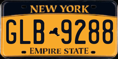 NY license plate GLB9288