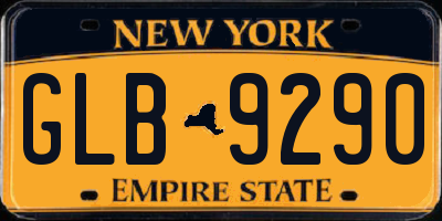NY license plate GLB9290