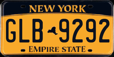 NY license plate GLB9292
