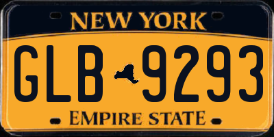 NY license plate GLB9293