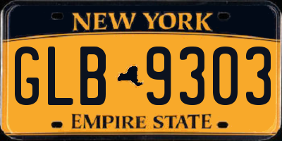 NY license plate GLB9303