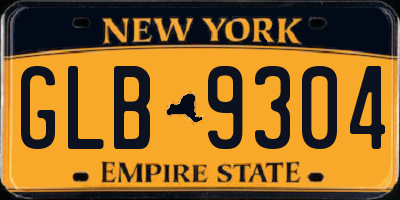 NY license plate GLB9304