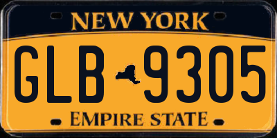 NY license plate GLB9305
