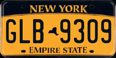 NY license plate GLB9309