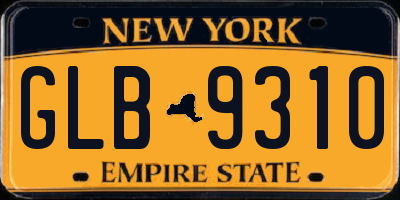 NY license plate GLB9310