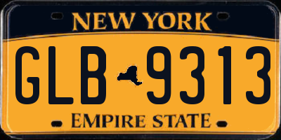NY license plate GLB9313