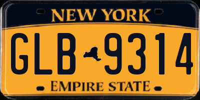 NY license plate GLB9314