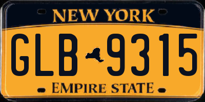 NY license plate GLB9315