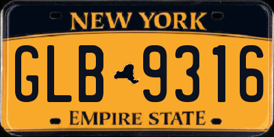 NY license plate GLB9316