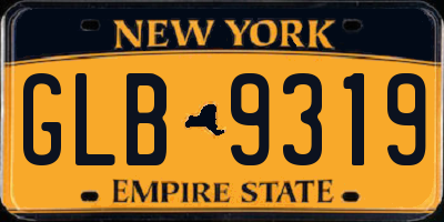 NY license plate GLB9319