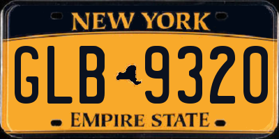 NY license plate GLB9320