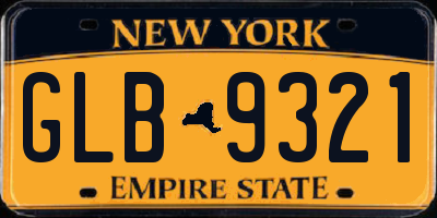 NY license plate GLB9321