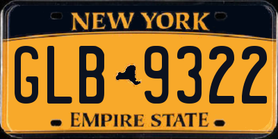 NY license plate GLB9322