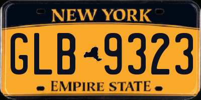 NY license plate GLB9323