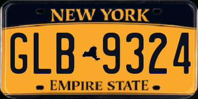 NY license plate GLB9324