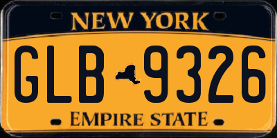 NY license plate GLB9326