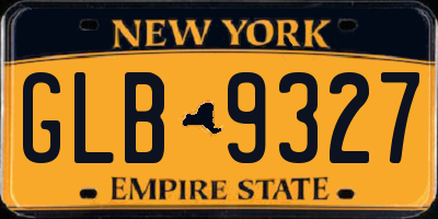 NY license plate GLB9327