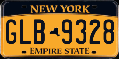 NY license plate GLB9328