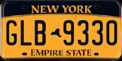 NY license plate GLB9330
