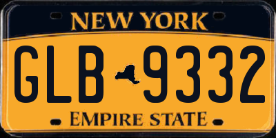 NY license plate GLB9332