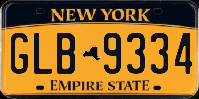 NY license plate GLB9334