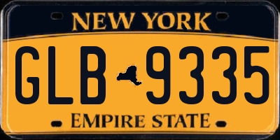 NY license plate GLB9335