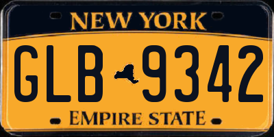 NY license plate GLB9342