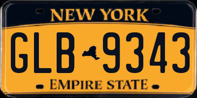 NY license plate GLB9343