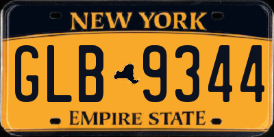 NY license plate GLB9344