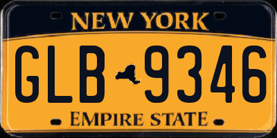 NY license plate GLB9346