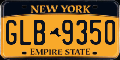 NY license plate GLB9350