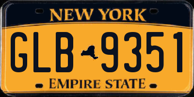 NY license plate GLB9351