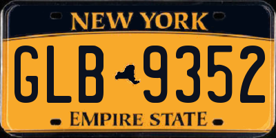 NY license plate GLB9352