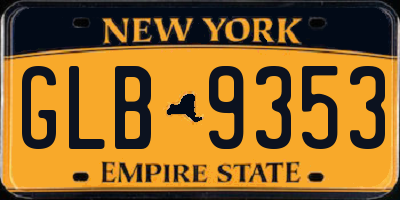 NY license plate GLB9353