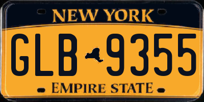 NY license plate GLB9355