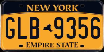 NY license plate GLB9356