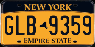 NY license plate GLB9359