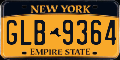 NY license plate GLB9364