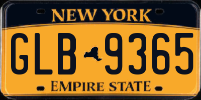 NY license plate GLB9365