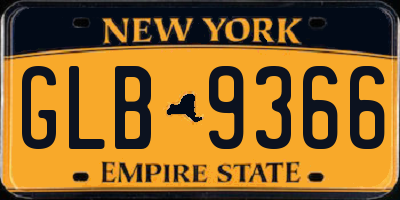 NY license plate GLB9366