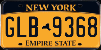 NY license plate GLB9368