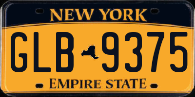 NY license plate GLB9375