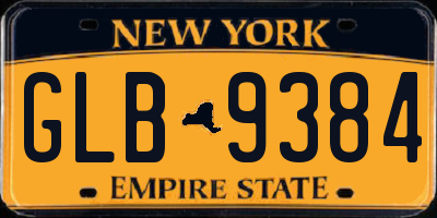 NY license plate GLB9384