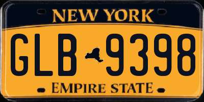 NY license plate GLB9398