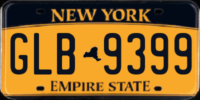 NY license plate GLB9399