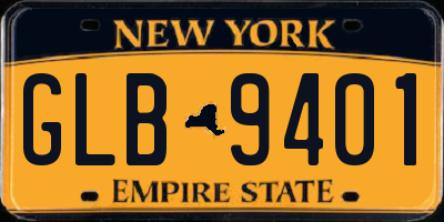 NY license plate GLB9401