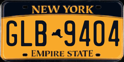 NY license plate GLB9404
