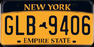 NY license plate GLB9406