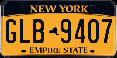 NY license plate GLB9407