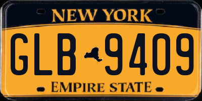 NY license plate GLB9409